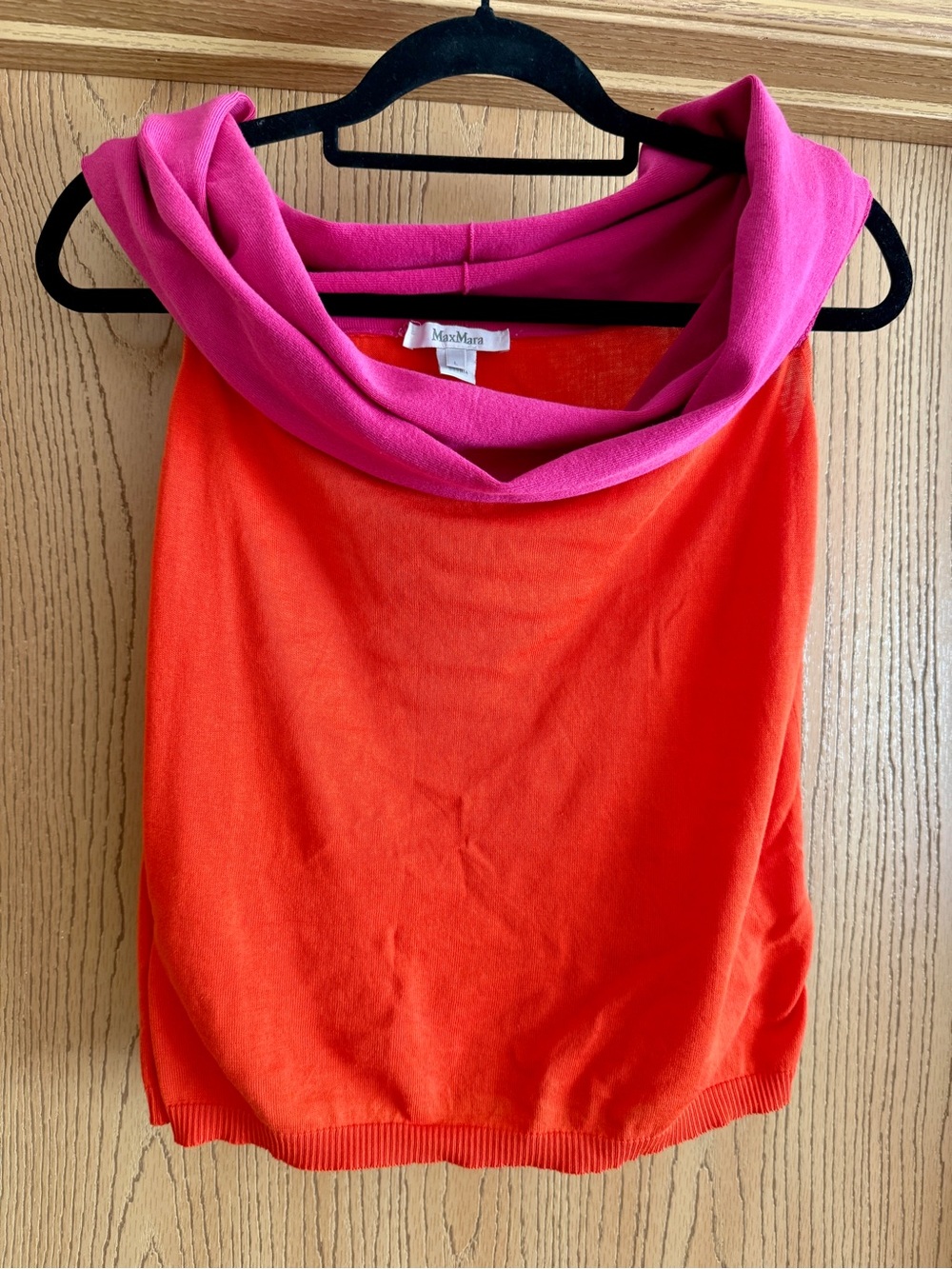 MaxMara Pink and Orange Cowl Neck / off-shoulder Top Lrg